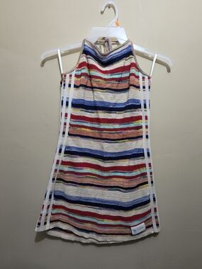 Adidas Originals KSENIASCHNAIDER Colorful Knit Halter Dress Sz Small